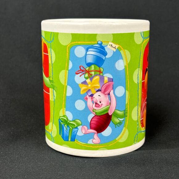 Vintage Winnie the Pooh Tigger Piglet Christmas Holiday Disney Gift Coffee Mug - Picture 2 of 6